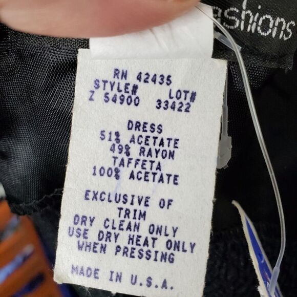 NEW VINTAGE 90s dress Dawn Joy black sleeveless‎ crinkle shift M - Picture 6 of 8